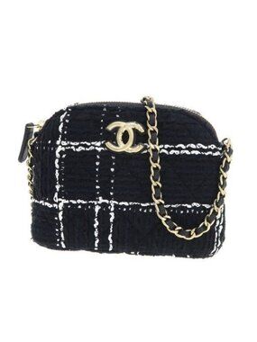 Chanel Quilted Tweed Chain Messenger Bag